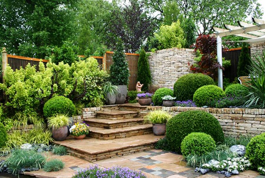 Aménagement paysager du terrain devant la maison