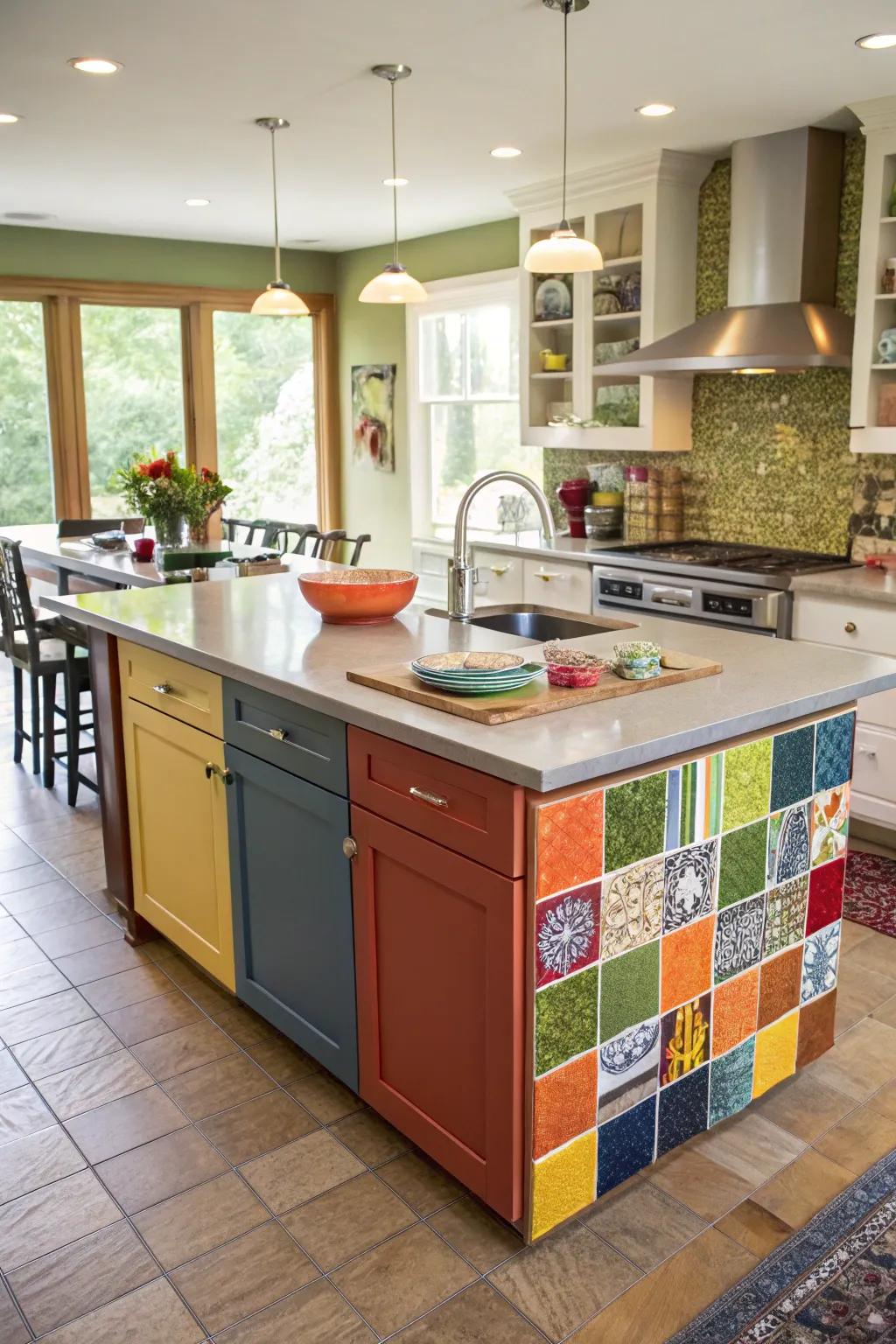 Showcase your personal flair through a custom-designed kitchen island.