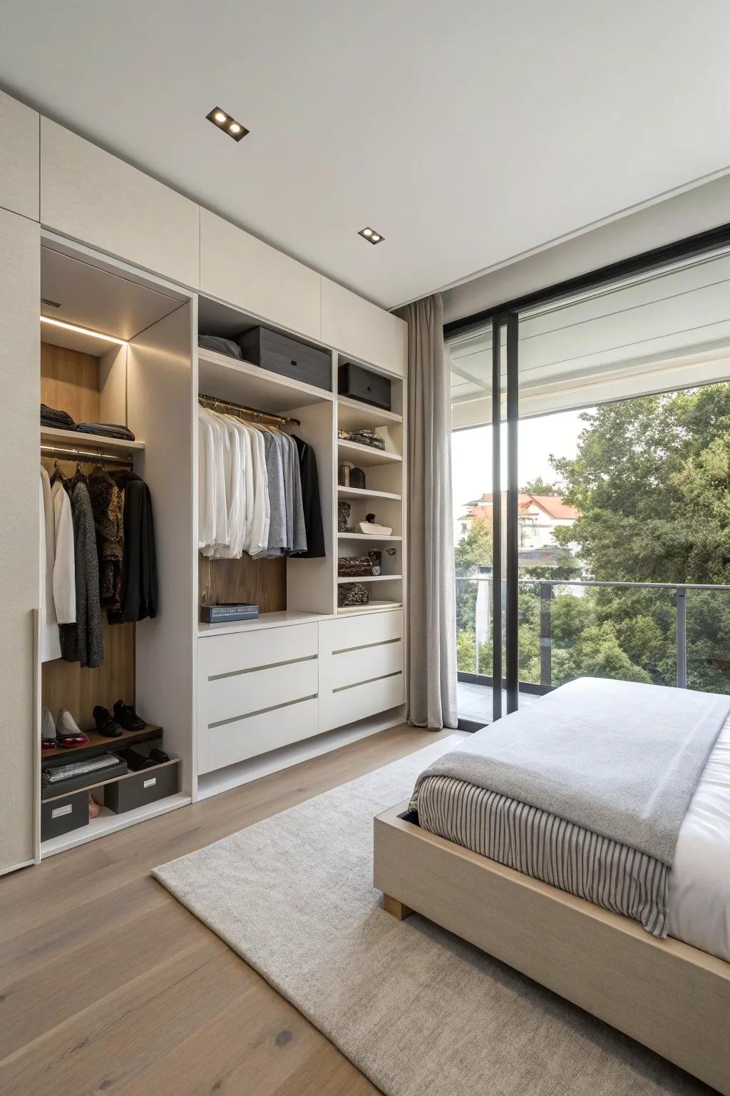 Concealed storage sustains your area’s uncluttered and fashionable presentation.