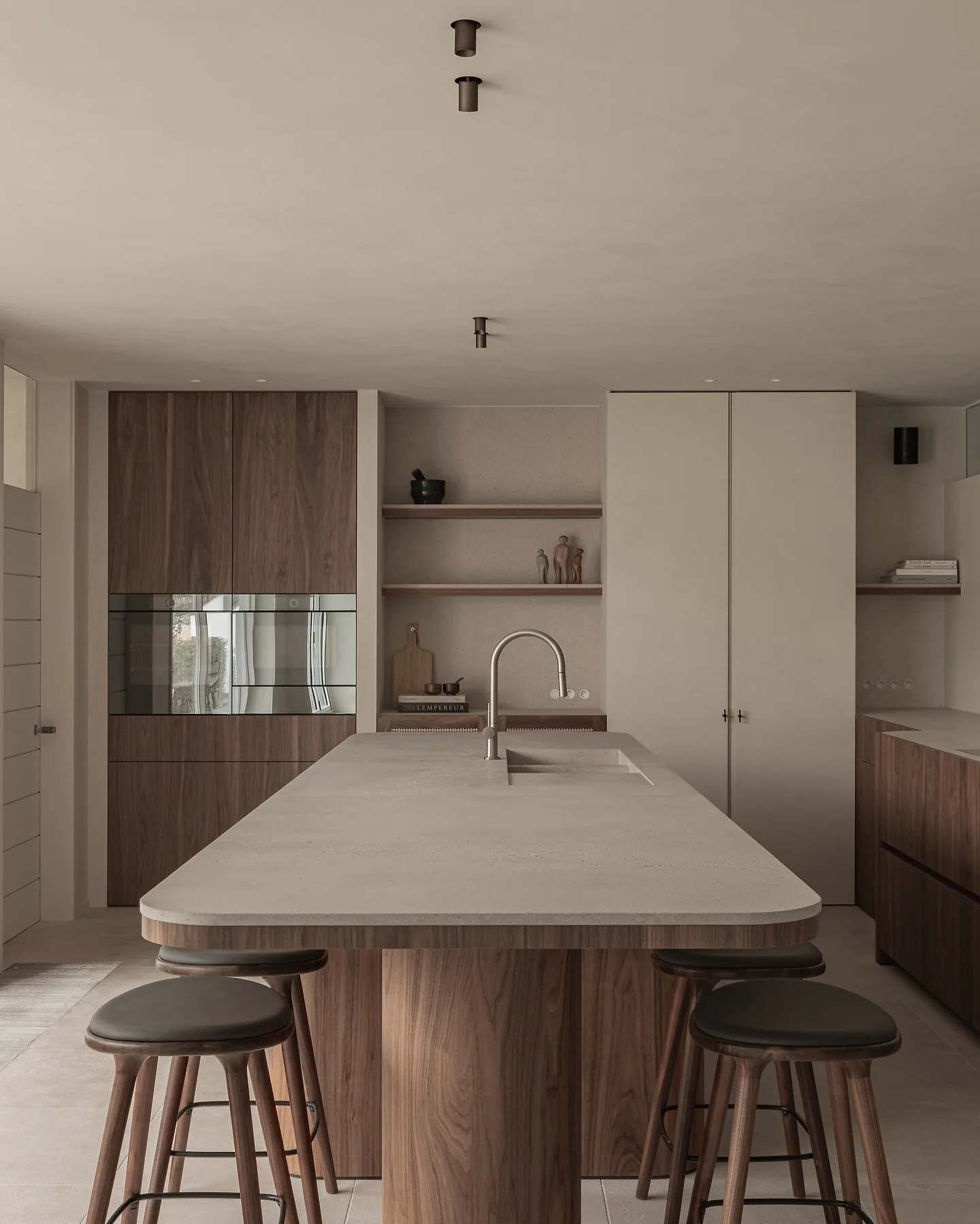 1. Minimalist Walnut Harmony (Unique Kitchen Ideas)