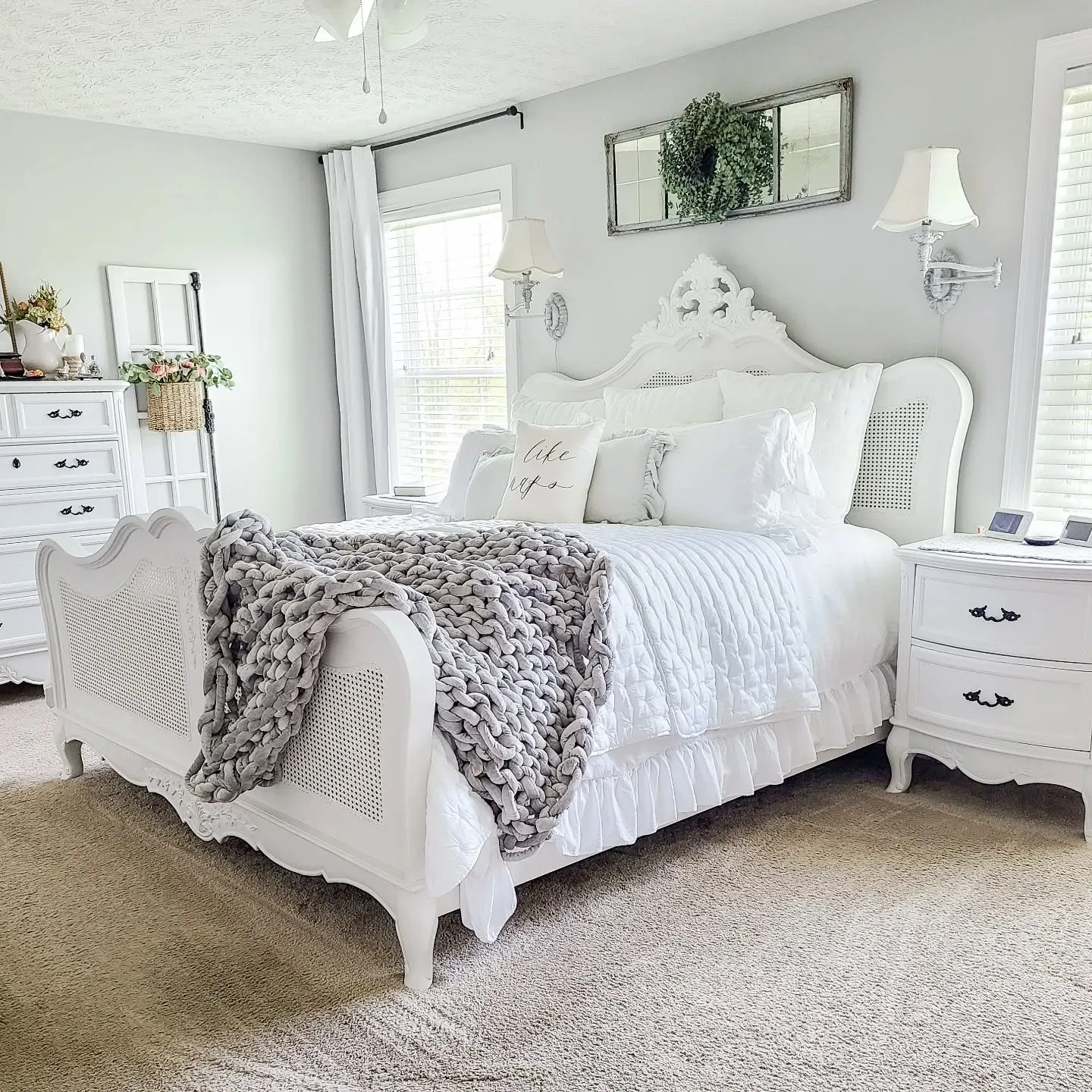 6. Crisp White with Subtle French Grace (French Country Bedroom Ideas)
